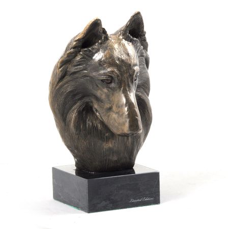 Belgian Shepherd statue on marble base