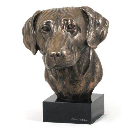 Rhodesian Ridgeback statue on marble base