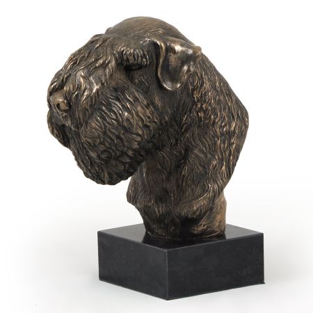 Wheaten Terrier statue on marble base