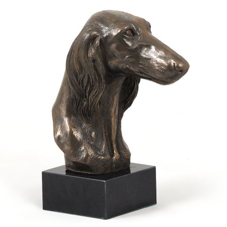 Saluki statue on marble base
