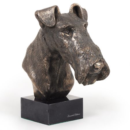 Fox Terrier statue on marble base