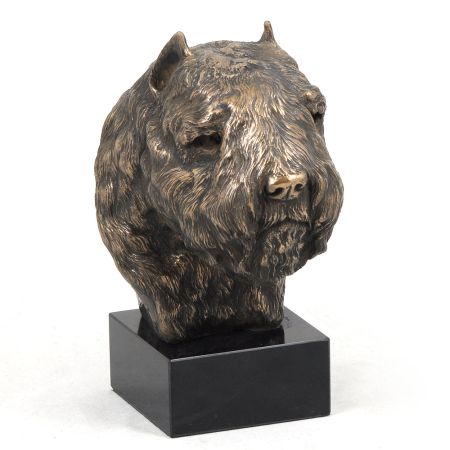 Bouvier des Flandres statue on marble base