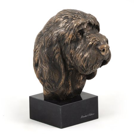 Grand Basset Griffon Vendeen statue on marble base