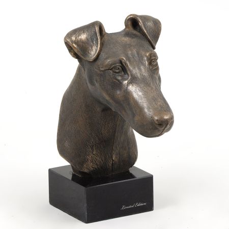 Fox Terrier statue on marble base