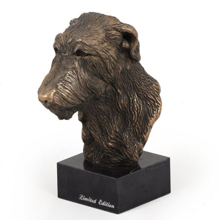 Deerhound statue on marble base