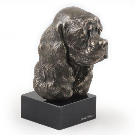 American Cocker Spaniel statue on marble base