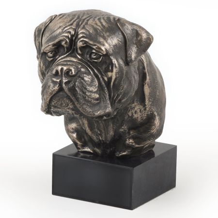 Bullmastiff statue on marble base