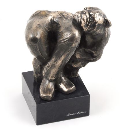 English Bulldog statue on marble base