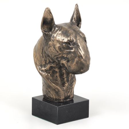 Bullterrier statue on marble base