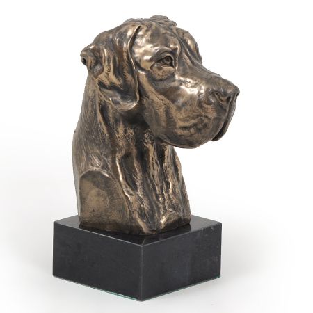 Great Dane Uncropped statue on marble base