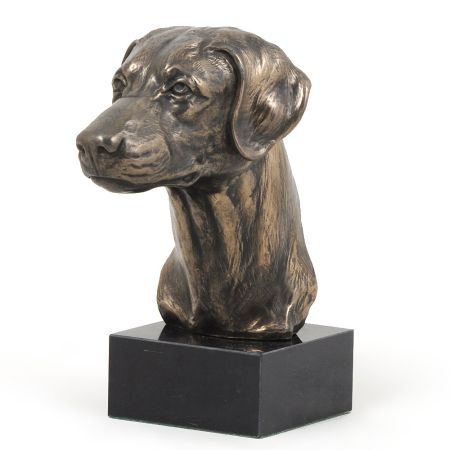 Doberman statue on marble base