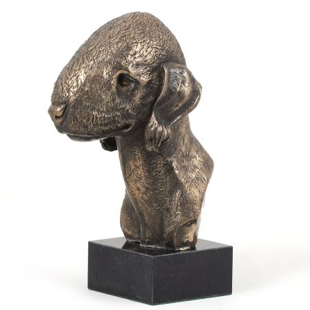 Bedlington Terrier statue on marble base