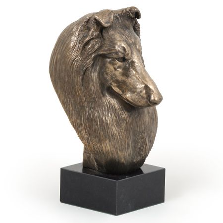 Scottish Sheep Dog statue on marble base