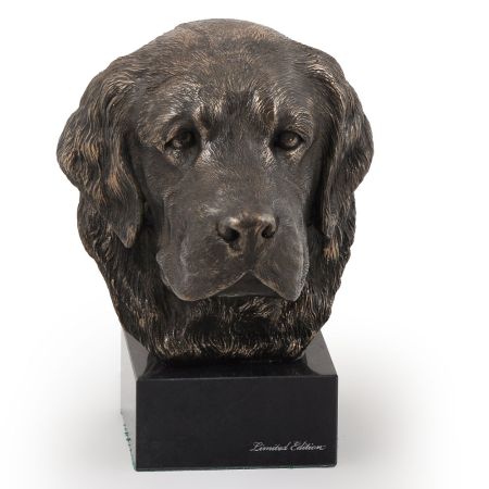 Golden Retriever statue on marble base